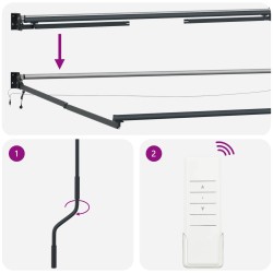 Cadre de store rétractable électrique Anthracite 2,5 x 2 m 554204554204