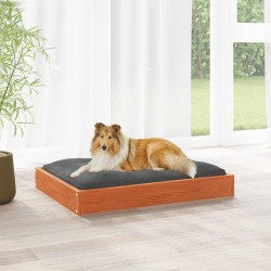 Lit pour Chien Cire marron 101,5 x 74 x 9 cm Bois de Pin Massif 554208554208