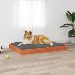 Lit pour Chien Cire marron 101,5 x 74 x 9 cm Bois de Pin Massif 554208554208