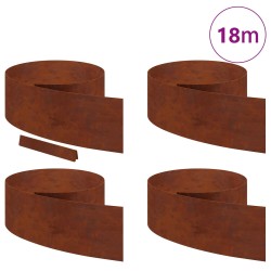 Bordure de Pelouse 4 pcs Rouillé 450 x 0,05 x 25 cm 554225554225