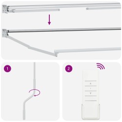 Cadre de store rétractable électrique Blanc 3 x 2 m Aluminium 554231554231