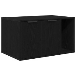 Bac à litière pour chat Chêne noir 80 x 50 x 45 cm Bois d'ingénierie 554235554235
