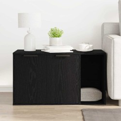 Bac à litière pour chat Chêne noir 80 x 50 x 45 cm Bois d'ingénierie 554235554235