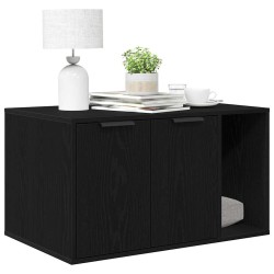 Bac à litière pour chat Chêne noir 80 x 50 x 45 cm Bois d'ingénierie 554235554235