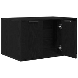 Bac à litière pour chat Chêne noir 80 x 50 x 45 cm Bois d'ingénierie 554235554235