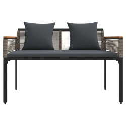 Banc extérieur Gris et Gris foncé 117 x 54 x 74.5 cm polyrotin 554238554238