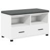 Banc d'entrée Blanc 80 x 38 x 46 cm Bois Ingénierie et Tissu 554262554262
