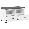 Banc d'entrée Blanc 80 x 38 x 46 cm Bois Ingénierie et Tissu 554262554262