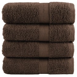 Serviettes de toilette premium SOLUND 4 pièces Marron 30 x 30 cm 600 g/m² 554269554269