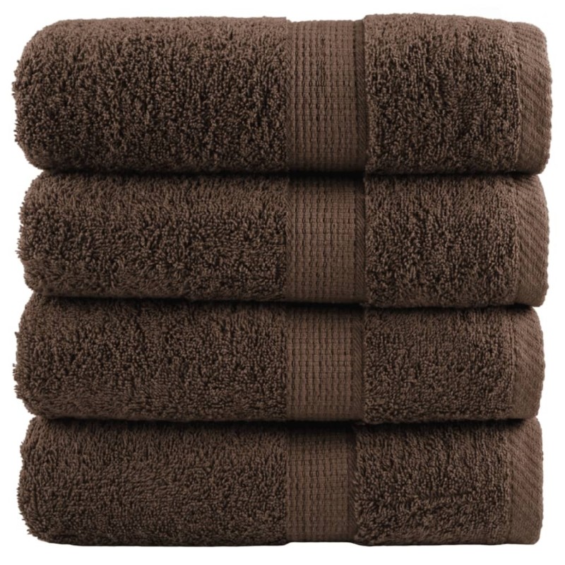 Serviettes de toilette premium SOLUND 4 pièces Marron 30 x 30 cm 600 g/m² 554269554269
