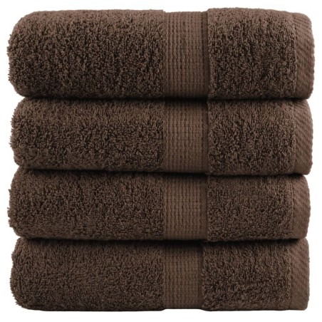 Serviettes de toilette premium SOLUND 4 pièces Marron 30 x 30 cm 600 g/m² 554269554269