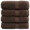 Serviettes de toilette premium SOLUND 4 pièces Marron 30 x 30 cm 600 g/m² 554269554269