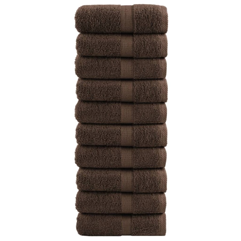 Serviettes de toilette premium SOLUND 10 pièces Marron 30 x 30 cm 600 g/m² 554274554274