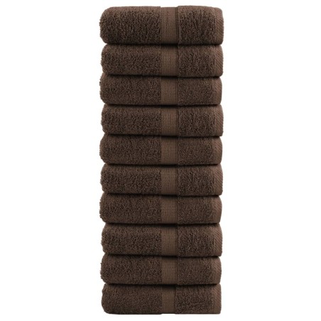 Serviettes de toilette premium SOLUND 10 pièces Marron 30 x 30 cm 600 g/m² 554274554274