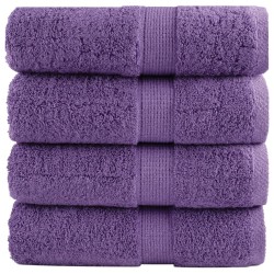 Serviettes de toilette Premium SOLUND 4 pièces Violet 30 x 30 cm 600 g/m² 554297554297