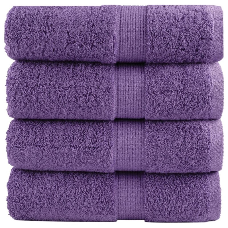 Serviettes de toilette Premium SOLUND 4 pièces Violet 30 x 30 cm 600 g/m² 554297554297