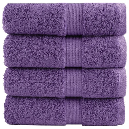 Serviettes de toilette Premium SOLUND 4 pièces Violet 30 x 30 cm 600 g/m² 554297554297