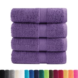 Serviettes de toilette Premium SOLUND 4 pièces Violet 30 x 30 cm 600 g/m² 554297554297