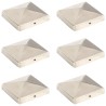 Bouchons de poteau de clôture pyramidaux 6 pcs Inox 101x101 mm 554299554299