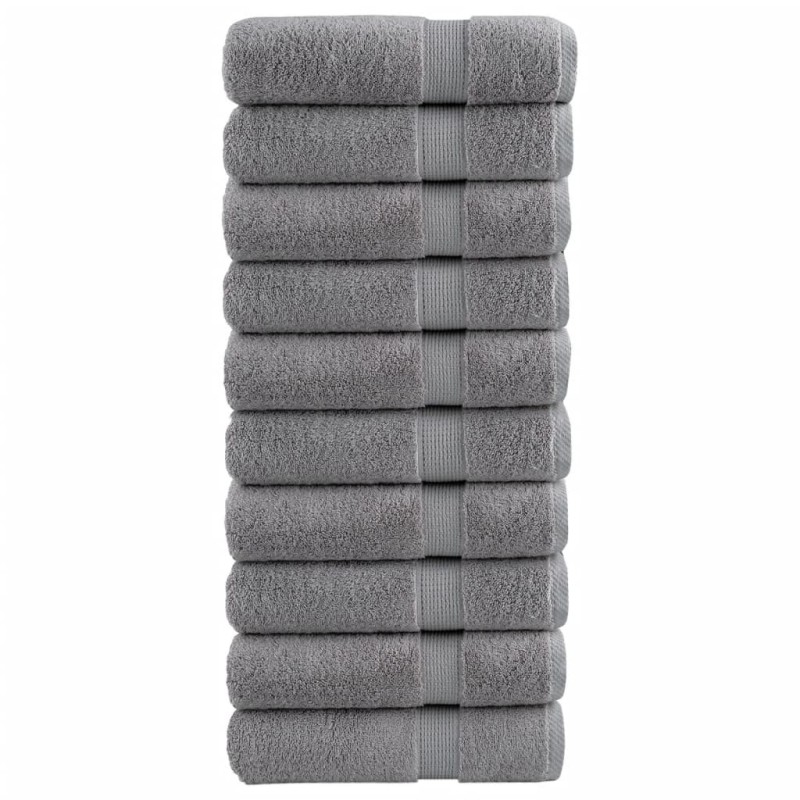 Serviettes de douche de qualité supérieure SOLUND 10 pcs gris 554313554313