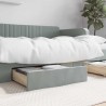  Tiroirs de lit 2 pcs gris clair bois d'ingénierie et velours 