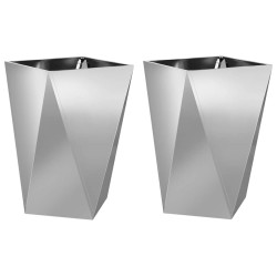 Jardinière 2 pcs Argent 50 x 50 x 75 cm Acier galvanisé 554324554324
