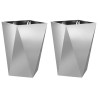 Jardinière 2 pcs Argent 50 x 50 x 75 cm Acier galvanisé 554324554324
