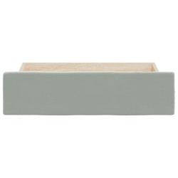  Tiroirs de lit 2 pcs gris clair bois d'ingénierie et velours 