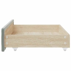 Tiroirs de lit 2 pcs gris clair bois d'ingénierie et velours 