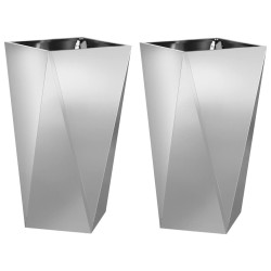 Jardinière 2 pcs Argent 40 x 40 x 75 cm Acier galvanisé 554333554333
