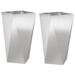 Jardinière 2 pcs Argent 40 x 40 x 75 cm Acier inoxydable 554334554334