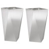 Jardinière 2 pcs Argent 40 x 40 x 75 cm Acier inoxydable 554334554334
