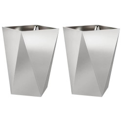 Jardinière 2 pcs Argent 50 x 50 x 75 cm Acier inoxydable 554340554340