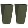Jardinière 2 pcs Vert olive 40 x 40 x 75 cm Acier 554347554347