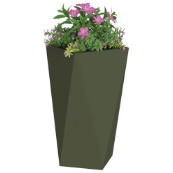 Jardinière 2 pcs Vert olive 40 x 40 x 75 cm Acier 554347554347