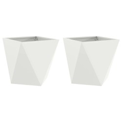 Jardinière 2 pcs Blanc 40 x 40 x 40 cm Acier 554348554348