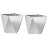 Jardinière 2 pcs Argent 30 x 30 x 30 cm Acier inoxydable 554349554349