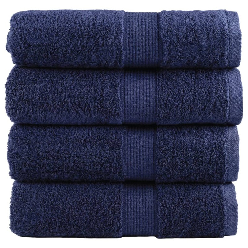 Serviettes de toilette premium SOLUND 4 pièces Bleu marine 30 x 30 cm 600 g/m² 554354554354