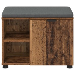 Banc d'entrée avec coussin Bois ancien 60 x 38 x 46 cm 554364554364