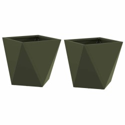 Jardinière 2 pcs Vert olive 30 x 30 x 30 cm Acier 554370554370