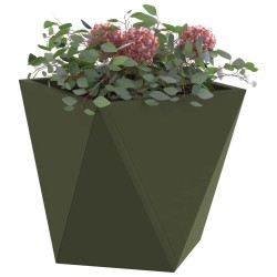 Jardinière 2 pcs Vert olive 30 x 30 x 30 cm Acier 554370554370