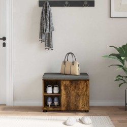 Banc d'entrée avec coussin Chêne Fumé 60 x 38 x 46 cm 554376554376