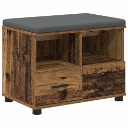 Banc d'entrée avec coussin Bois ancien 60 x 38 x 46 cm 554379554379