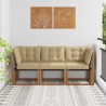 Canapé d’extérieur milieu et coin avec coussin 3 Pièce Naturel 554383554383