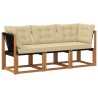 Canapé d’extérieur milieu et coin avec coussin 3 Pièce Naturel 554383554383