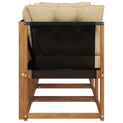 Canapé d’extérieur milieu et coin avec coussin 3 Pièce Naturel 554383554383