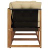 Canapé d’extérieur milieu et coin avec coussin 3 Pièce Naturel 554383554383