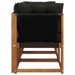 Canapé d’extérieur milieu et coin avec coussin 3 Pièce Naturel 554384554384