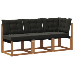 Canapé d’extérieur milieu et coin avec coussin 3 Pièce Naturel 554389554389