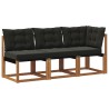 Canapé d’extérieur milieu et coin avec coussin 3 Pièce Naturel 554389554389